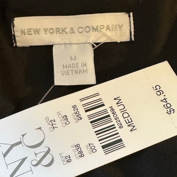 COPY - NEW YORK & COMPANY Dress Sheath Stripe Pleated Lined Sleeveless Polyeste… - Picture 9 of 10
